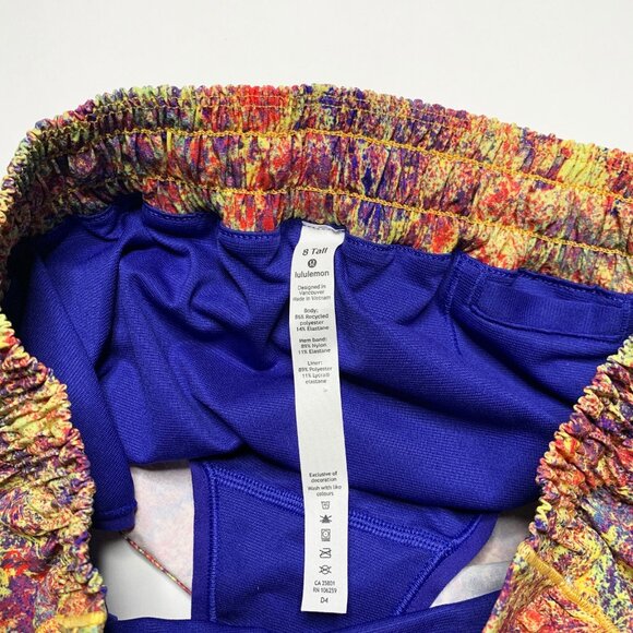 Lululemon Seawheeze 2019 Hotty Hot Shorts 4” Yellow / Purple WDSM/PGB NWT Size 8 - Picture 4 of 7
